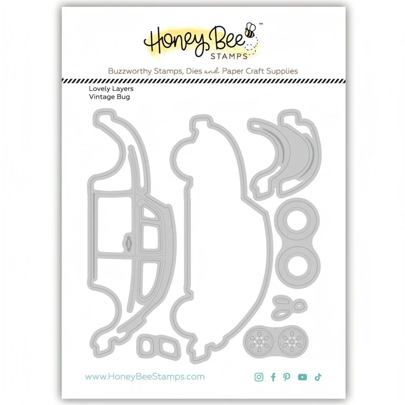**NEW* - Honey Bee - Lovely Layers: Vintage Bug - Honey Cuts Stand-Alone Dies