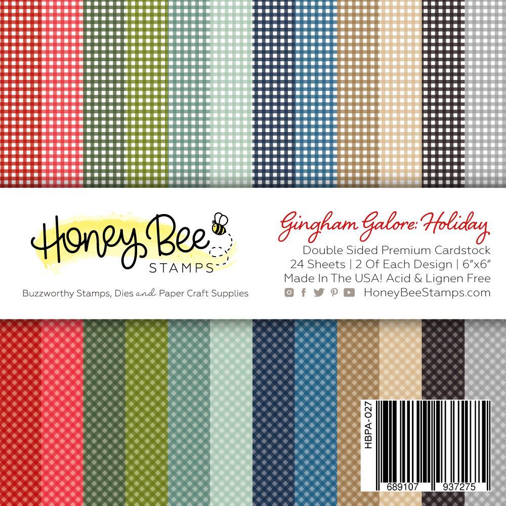 Honey Bee - Paper Pad 6x6 | 24 Double Sided Sheets | Gingham Galore: Holiday