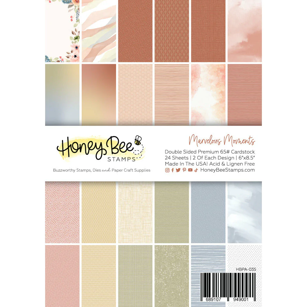 Honey Bee - Marvelous Moments Paper Pad 6x8.5 - 24 Double Sided Sheets
