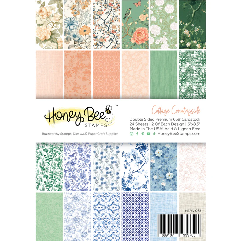 Honey Bee - Cottage Countryside Paper Pad 6x8.5 - 24 Double Sided Sheets