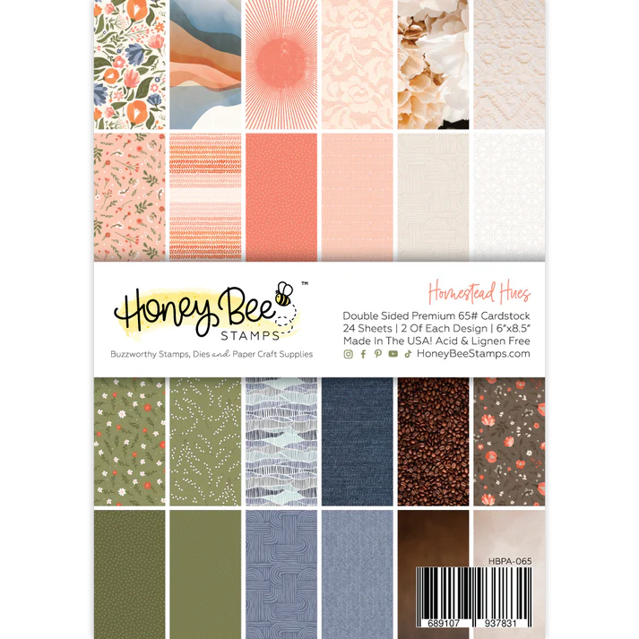 **NEW* - Honey Bee - Homestead Hues Paper Pad 6x8.5 - 24 Double-Sided Sheets