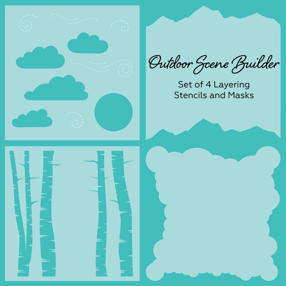 Honey Bee - Outdoor Scene Builder | Background Stencils | Set of 4