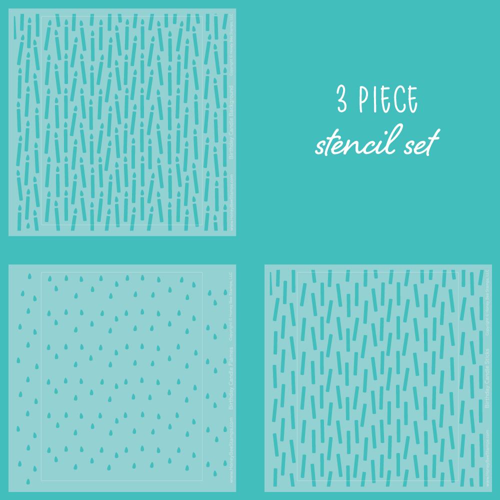 Honey Bee - Birthday Candle | Background Stencils | Set of 3