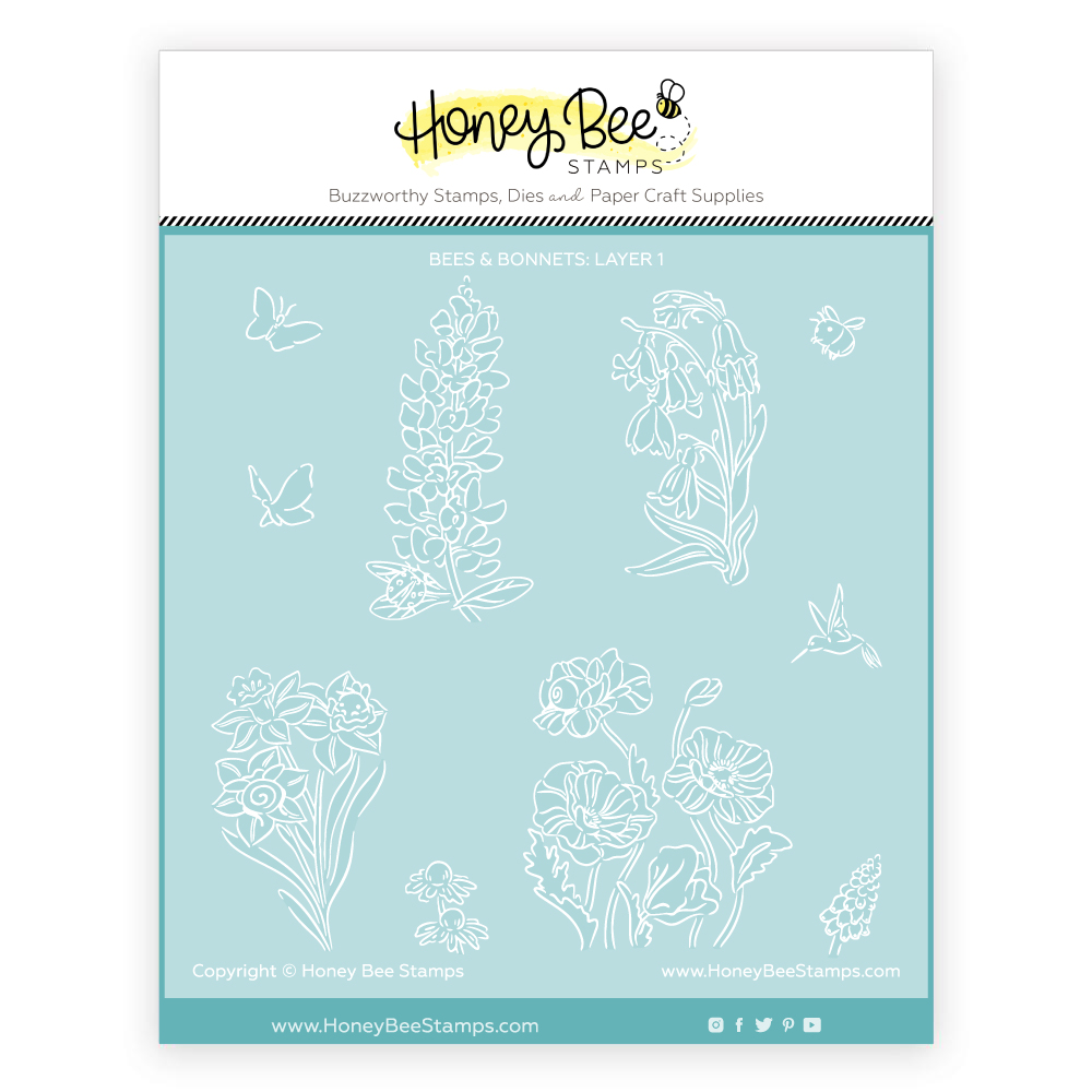 Honey Bee - Bees & Bonnets - Set of 5 Coordinating Stencils