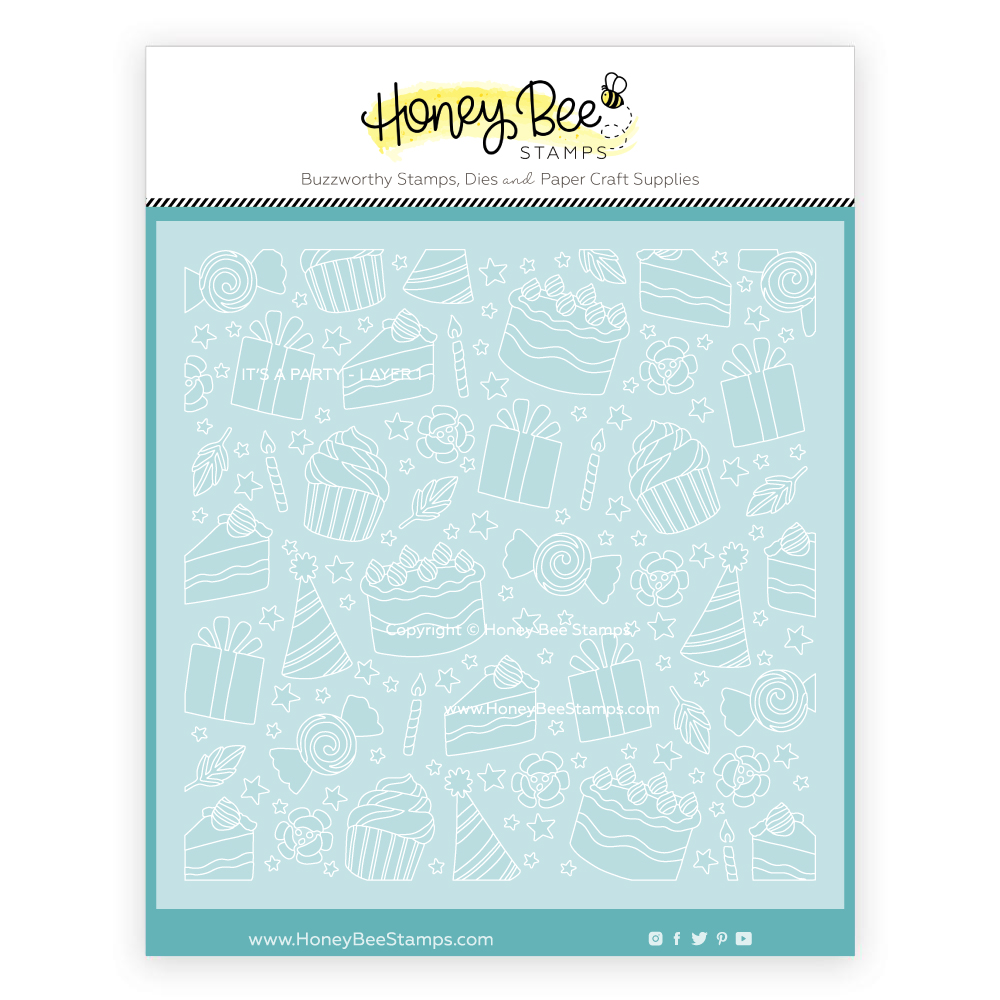 Honey Bee - It's A Party - Set of 6 Coordinating Stencils