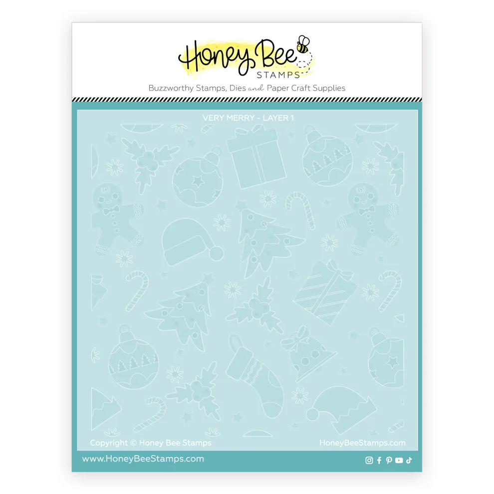 **NEW* - Honey Bee - Very Merry Layering Stencil (Set Of 6)