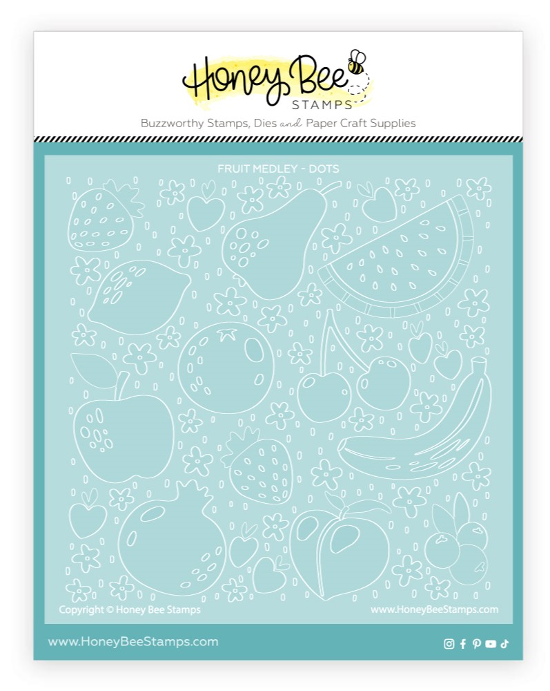**NEW* - Honey Bee - Fruit Medley - 6"x6" Set of 6 Background Layering Stencils