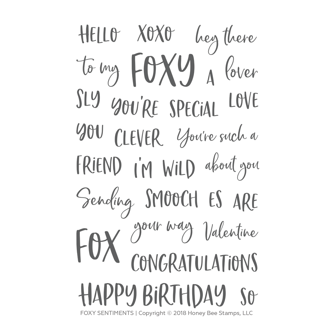 Honey Bee Stamps - Foxy Sentiments | 4x6 Stamp Set