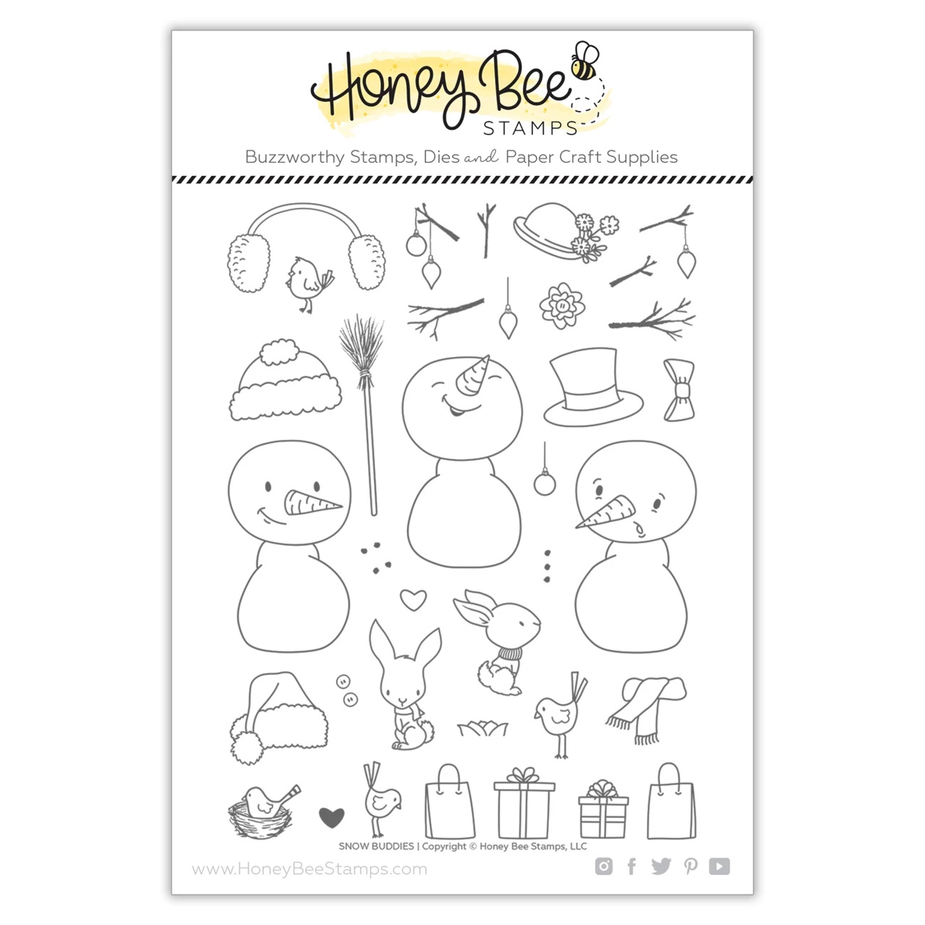 Honey Bee - Snow Buddies | 6x8 Stamp Set