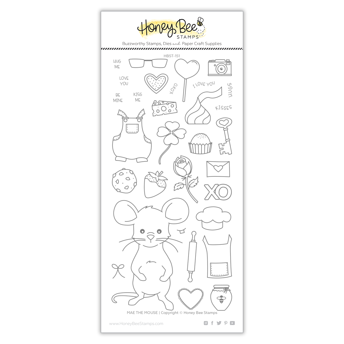 Honey Bee - Mae The Mouse | 4x8 Stamp Set