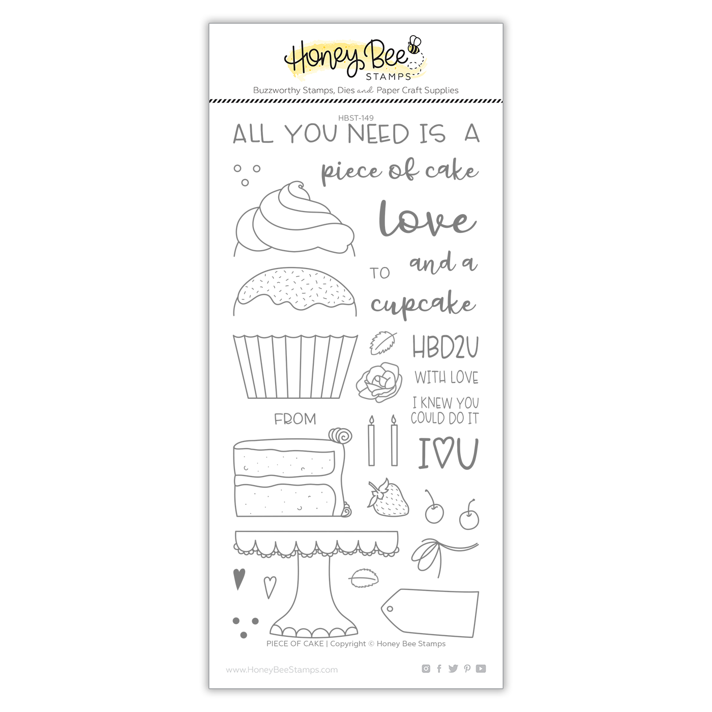 Honey Bee - Piece Of Cake | 4x8 Stamp Set