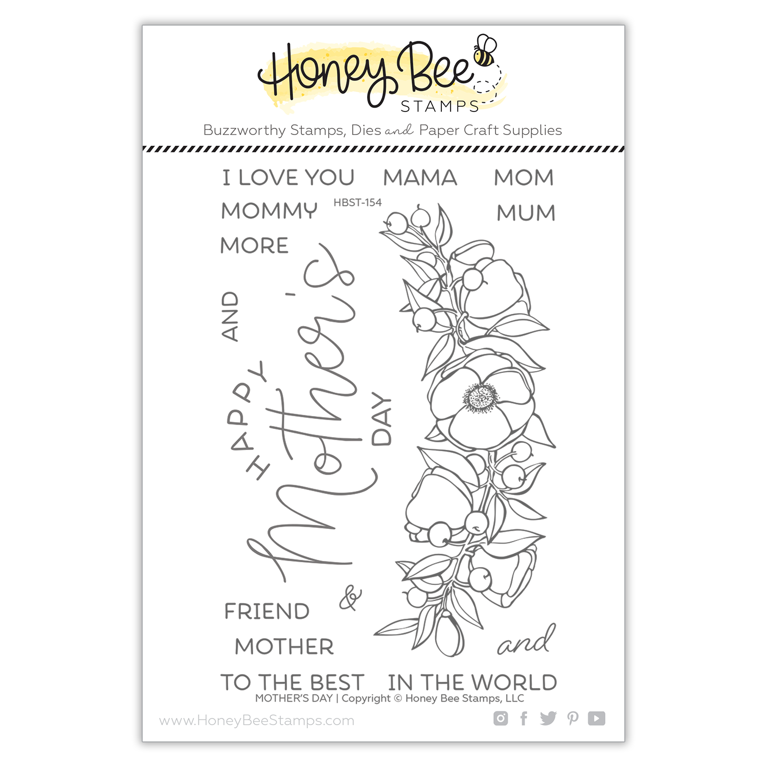 Honey Bee - Mother's Day | 4x6 Stamp Set
