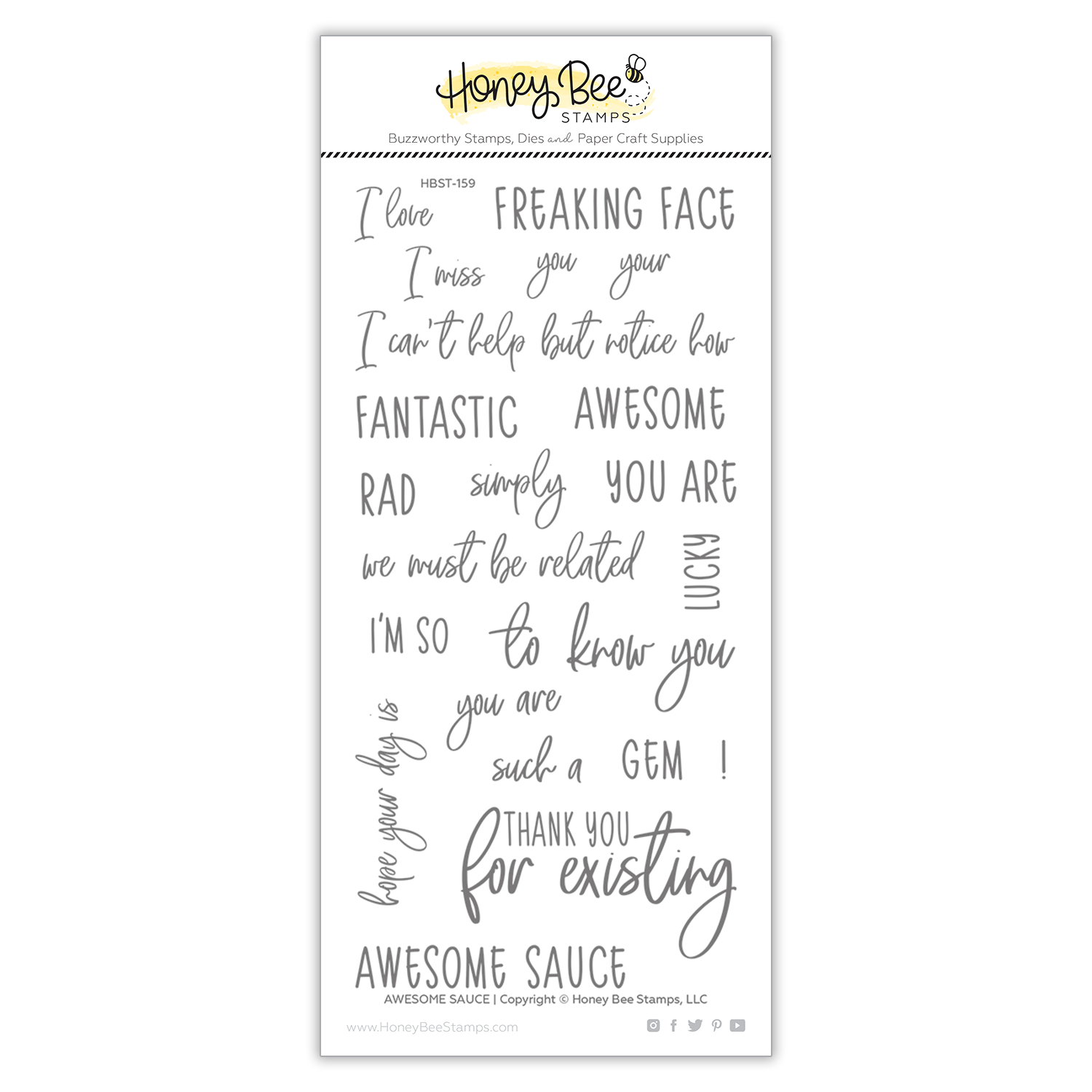 Honey Bee - Awesome Sauce | 4x8 Stamp Set