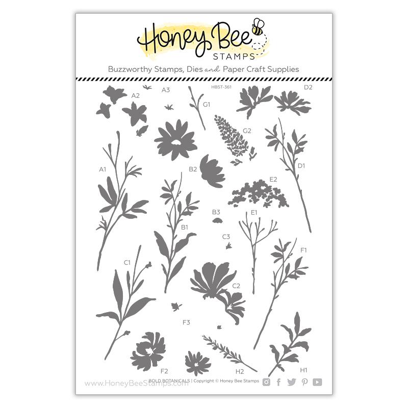 Honey Bee - Bold Botanicals | 6x8 Stamp Set