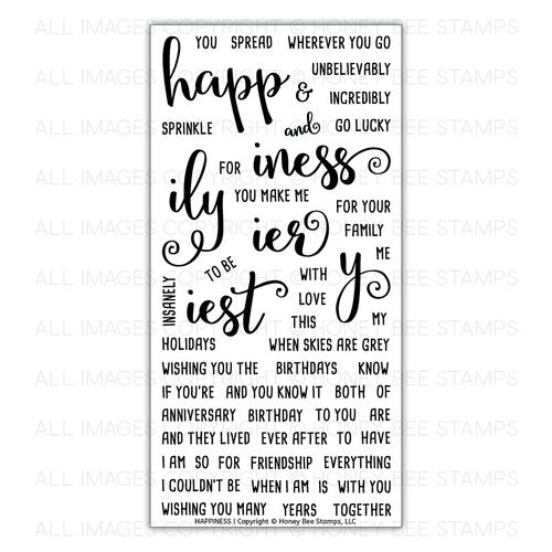 Honey Bee Stamps - Happiness | 4x8 Stamp Set