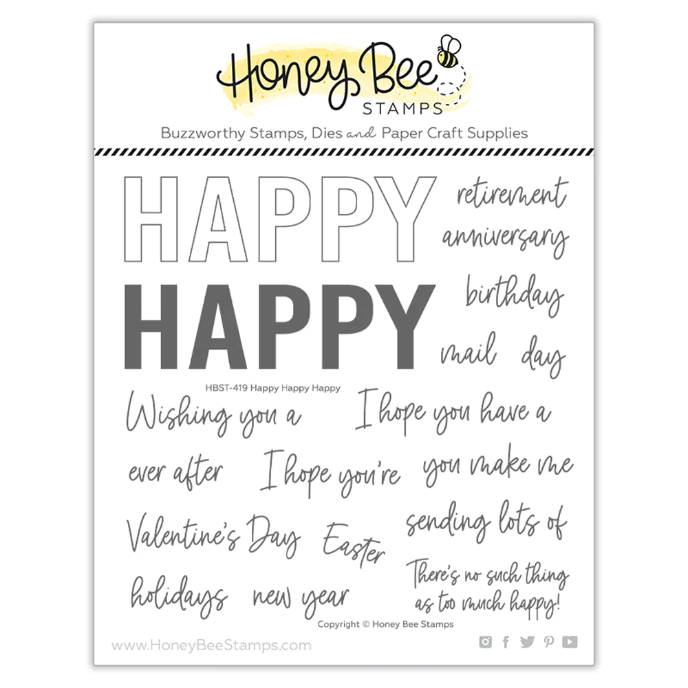Honey Bee - Happy Happy Happy | 6x6 Stamp Set
