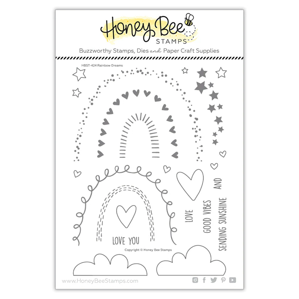 Honey Bee - Rainbow Dreams | 6x8 Stamp Set
