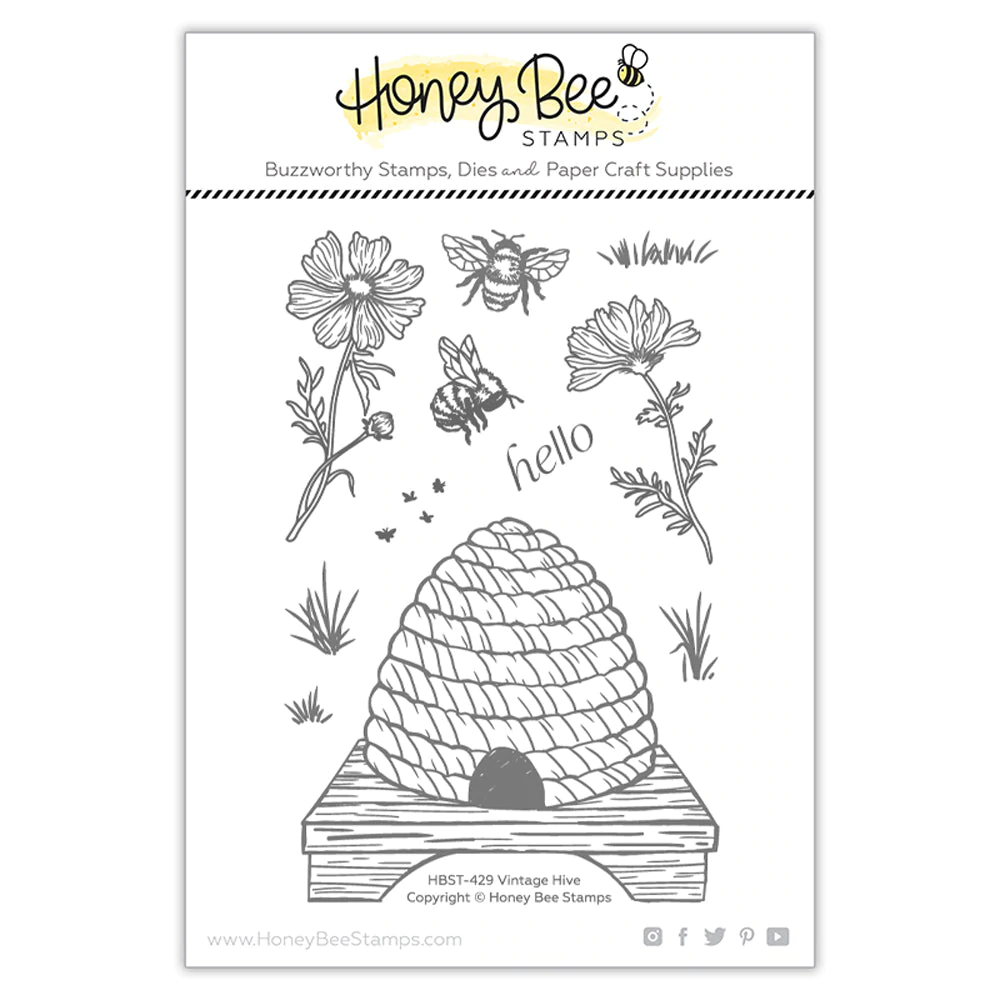 Honey Bee - Vintage Hive | 4x6 Stamp Set