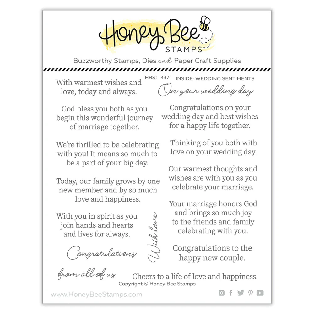 Honey Bee - Inside: Wedding Sentiments - 6x6 Stamp Set