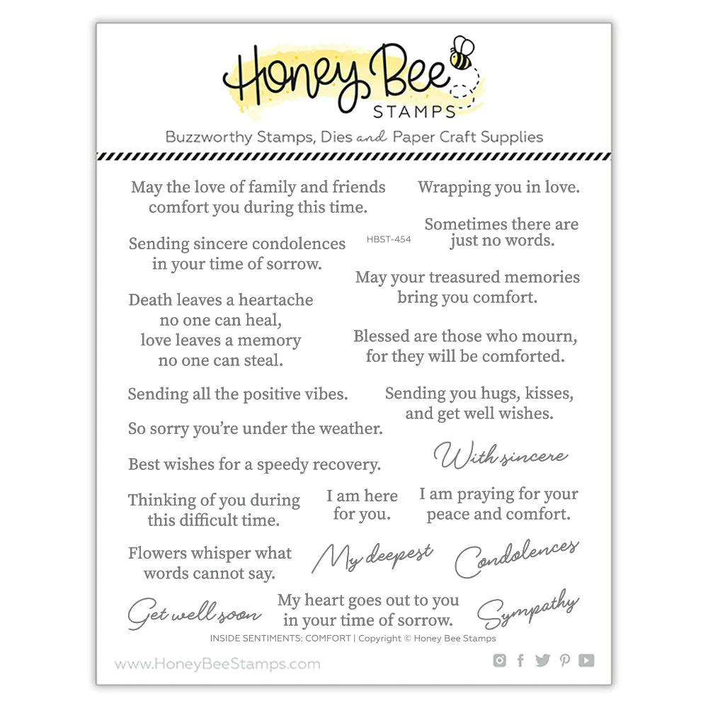 Honey Bee - Inside Sentiments: Comfort - 6x6 Stamp Set