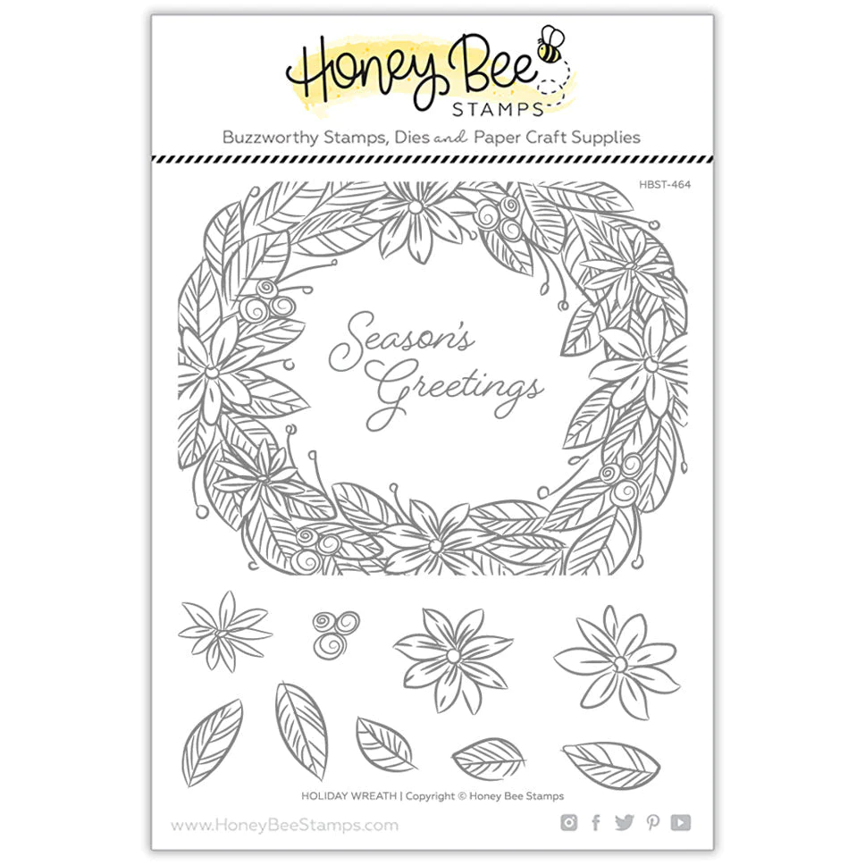 Honey Bee - Holiday Wreath - 6x7 Stamp Set