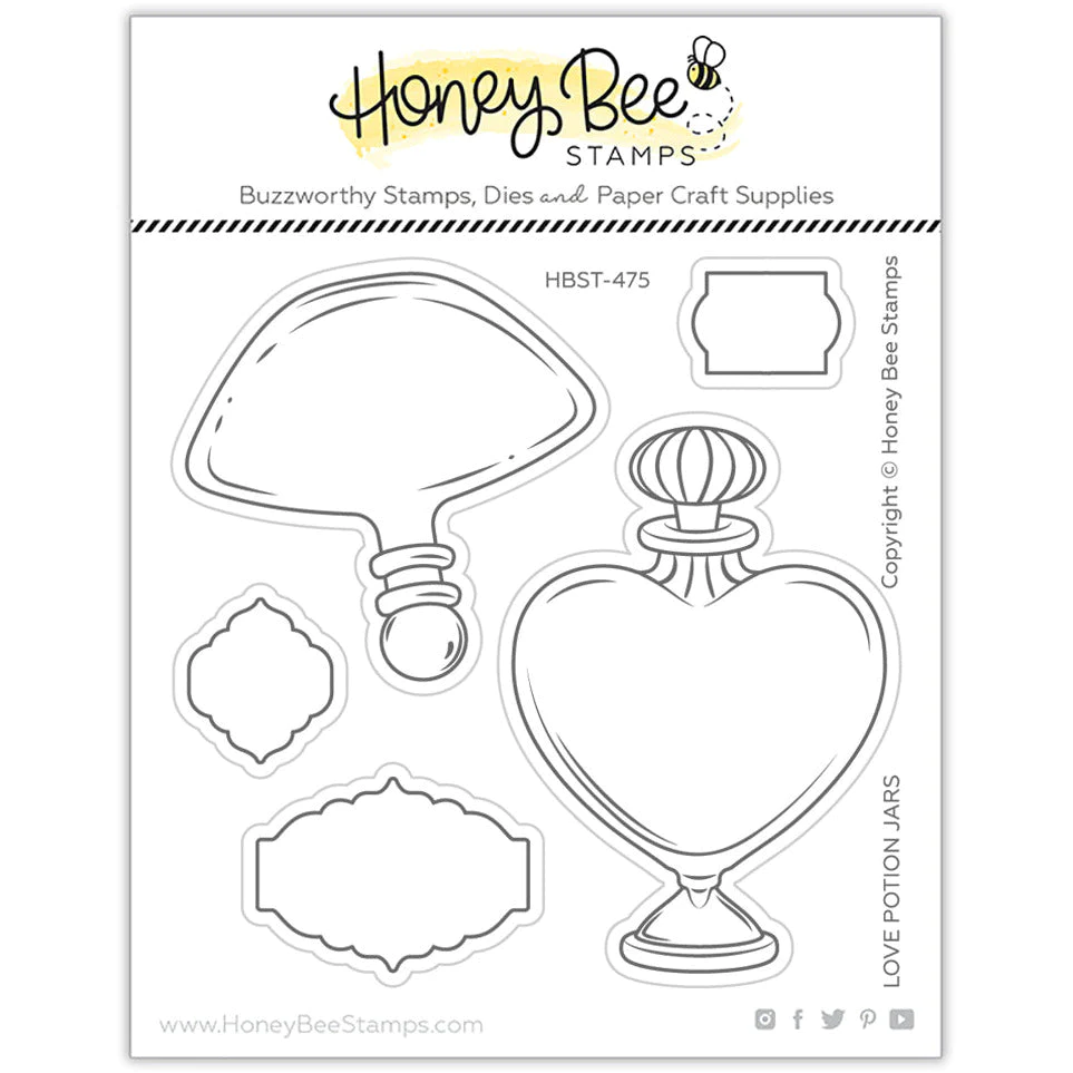 Honey Bee - Love Potion Jars - 4x4 Stamp Set