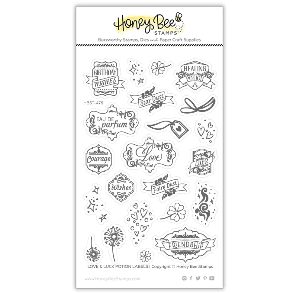Honey Bee - Love & Luck Potion Labels - 4x6 Stamp Set