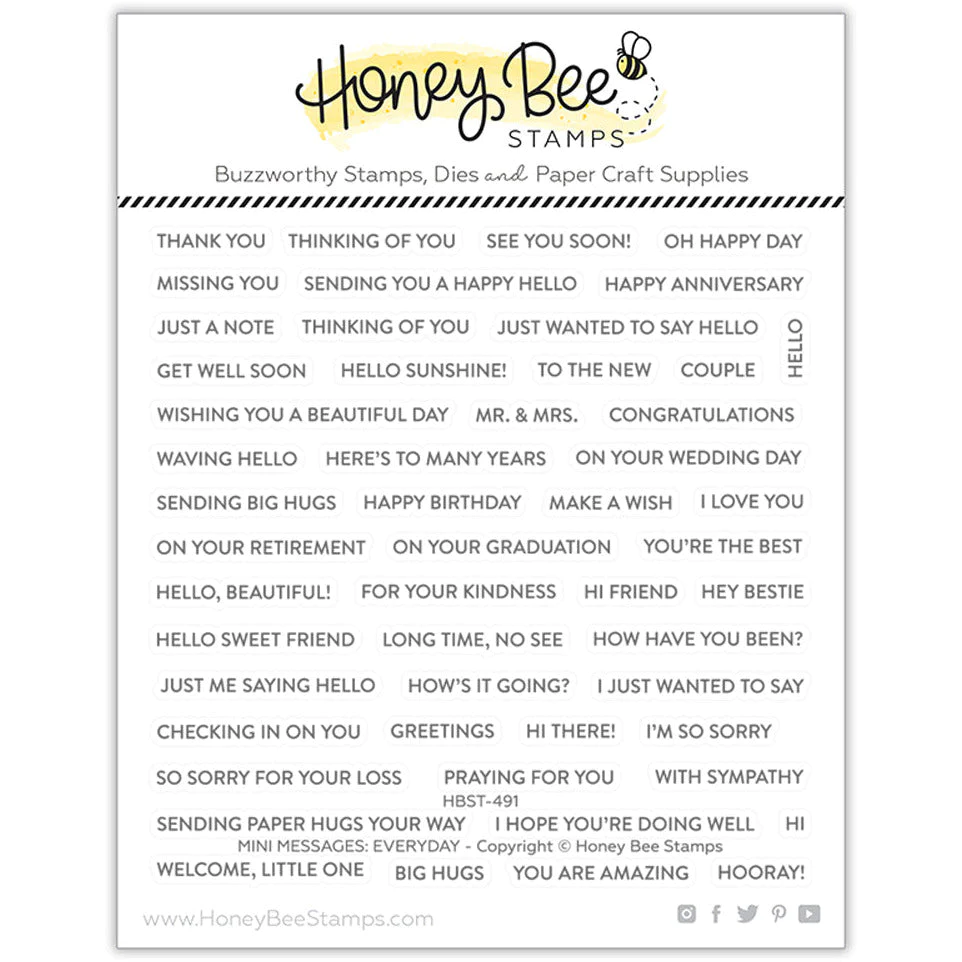 Honey Bee - Mini Messages: Everyday 6x6 Stamp Set