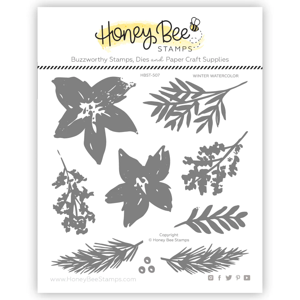 Honey Bee - Winter Watercolor 6x6 Stamp Set