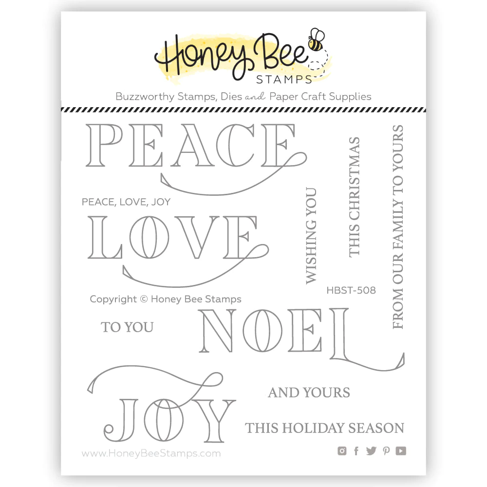 Honey Bee - Peace, Love, Joy 4x4 Stamp Set