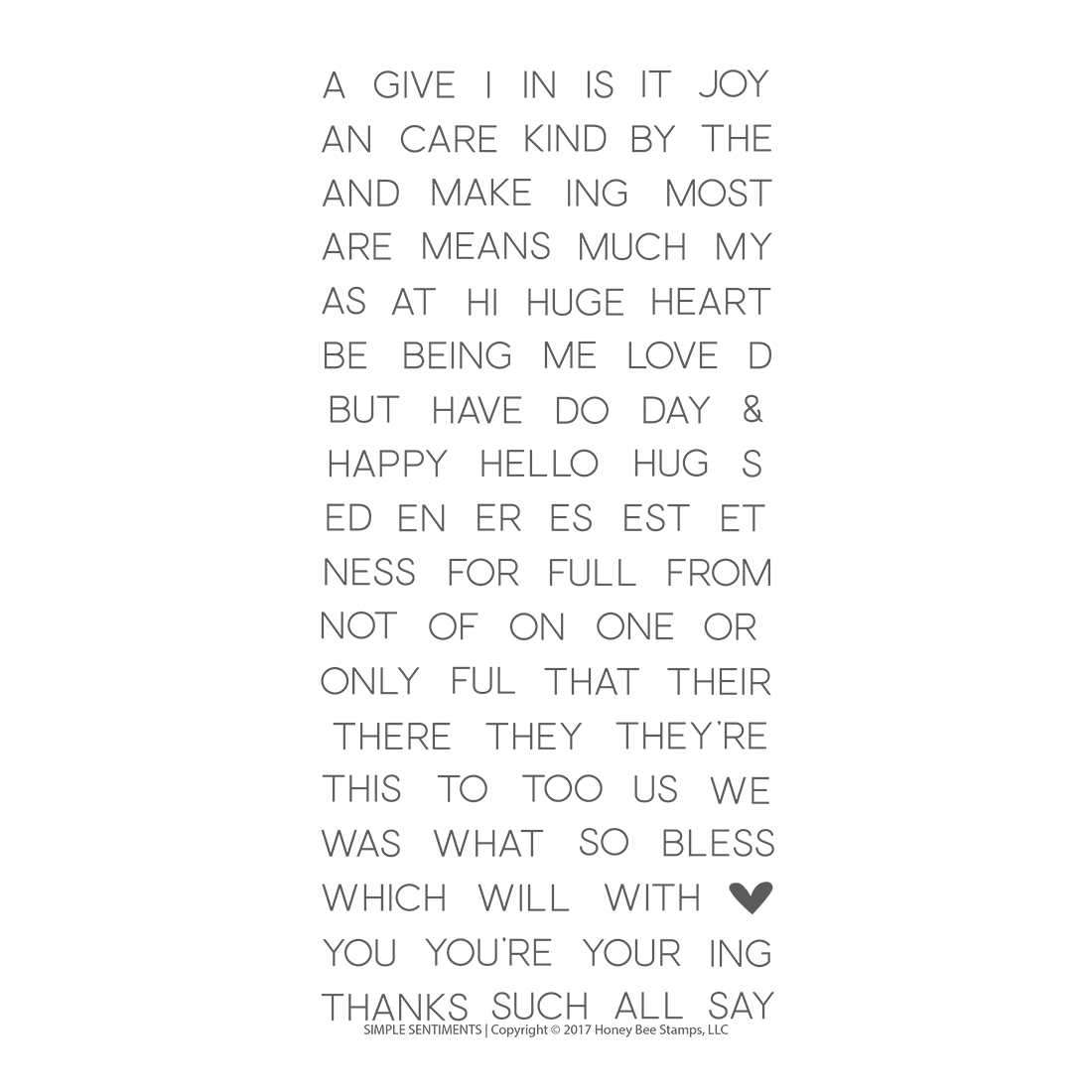 Honey Bee Stamps - Simple Sentiments | 4x8 Stamp Set