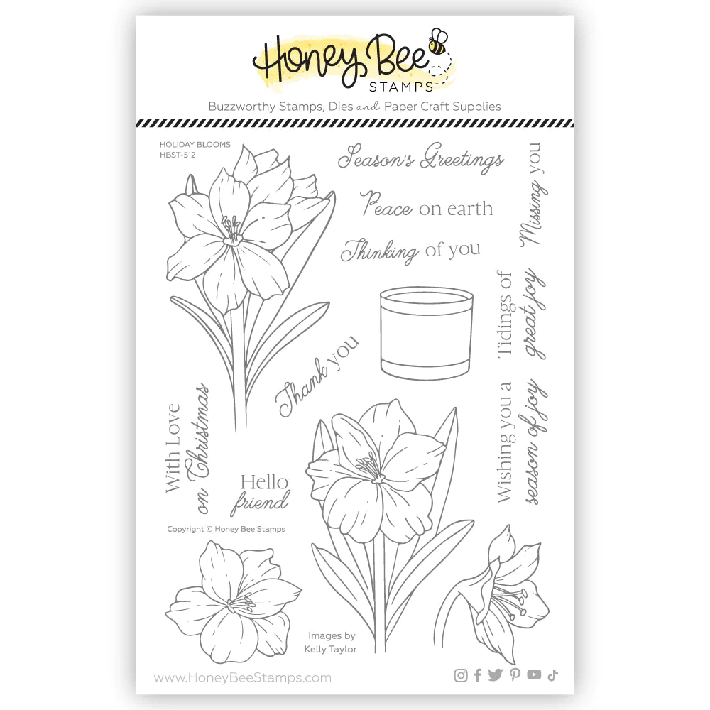 Honey Bee - Holiday Blooms 6x8 Stamp Set