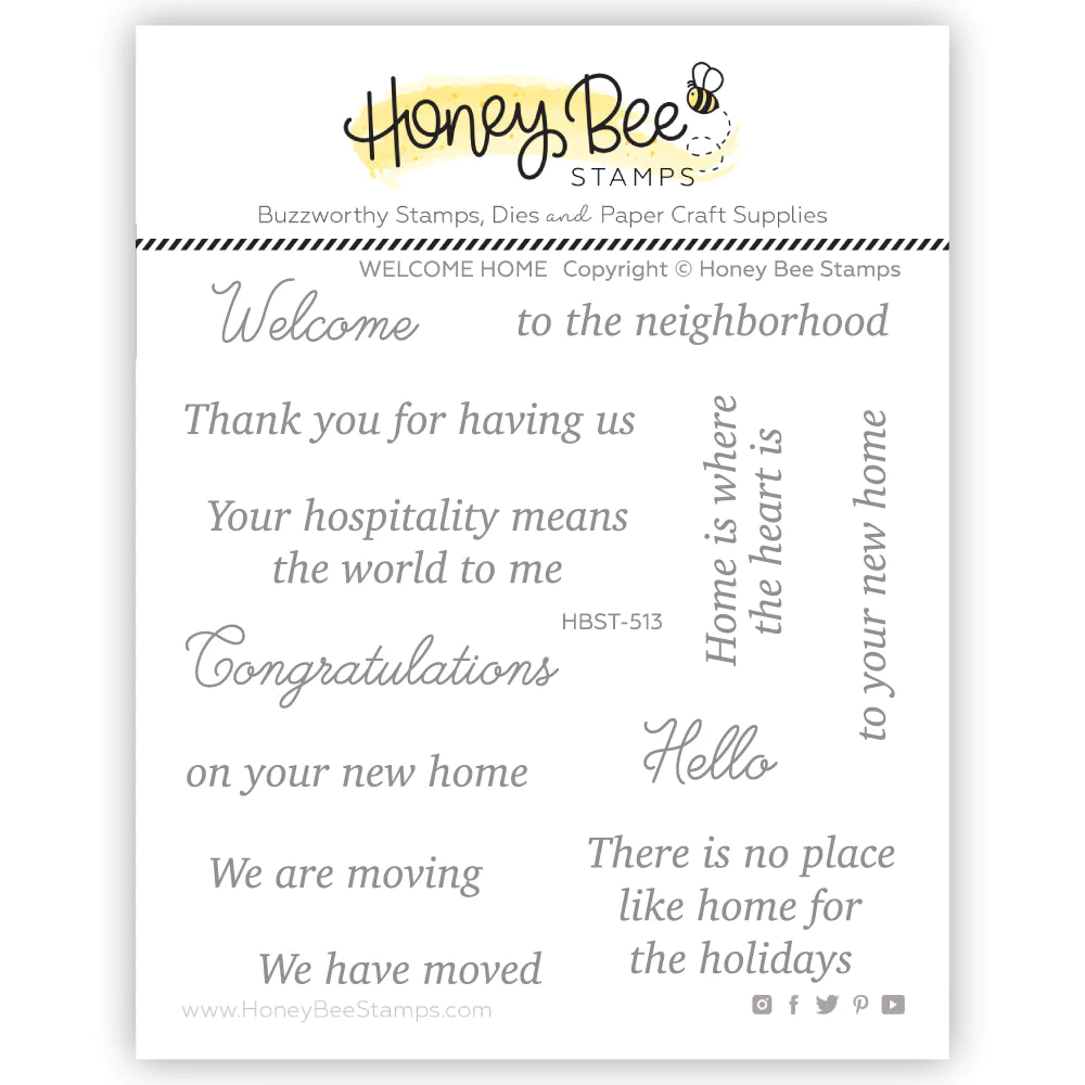 Honey Bee - Welcome Home 4x4 Stamp Set