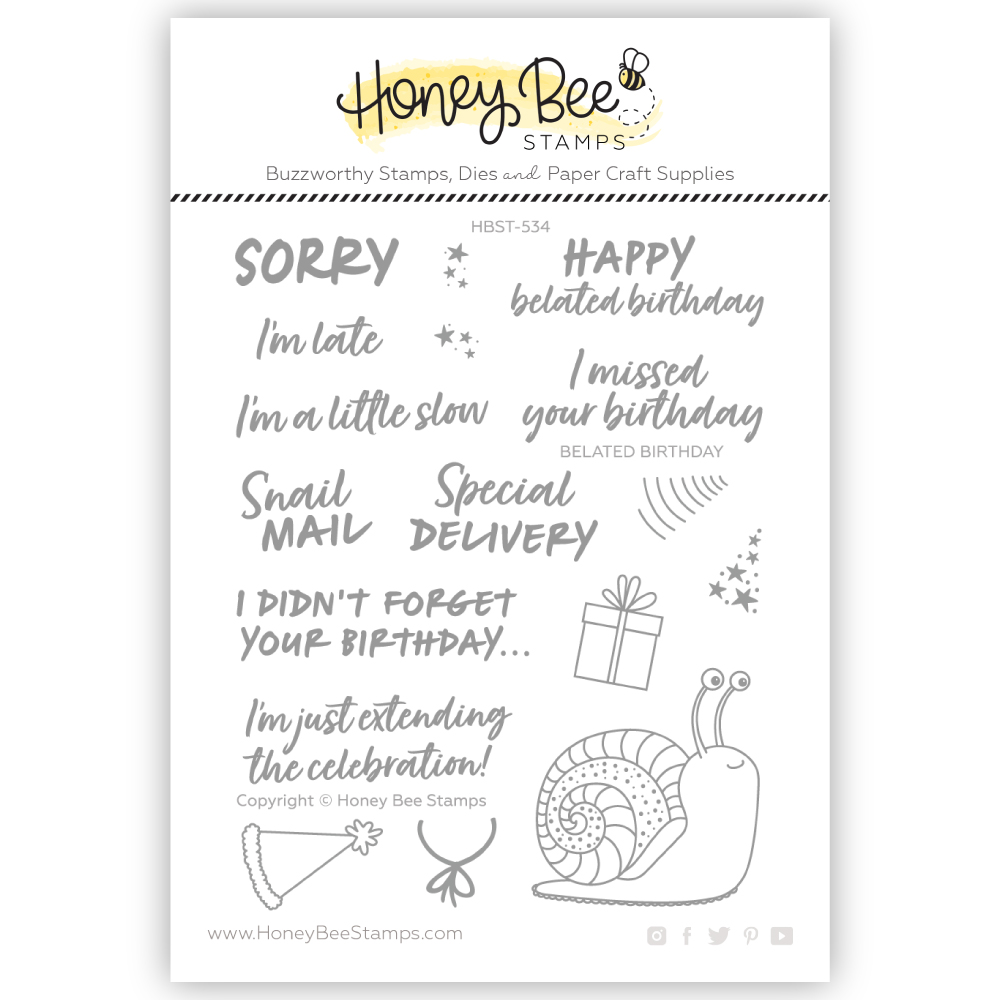 Honey Bee - Belated Birthday 4x5 Stamp Set