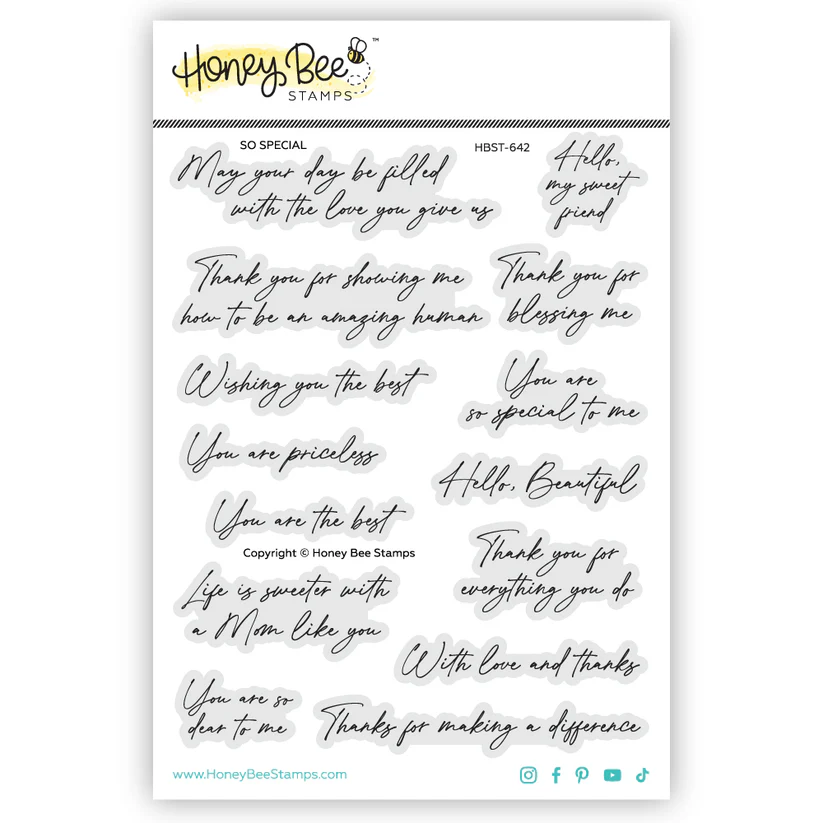 Honey Bee - So Special - 5x6.5" Clear Stamp Set