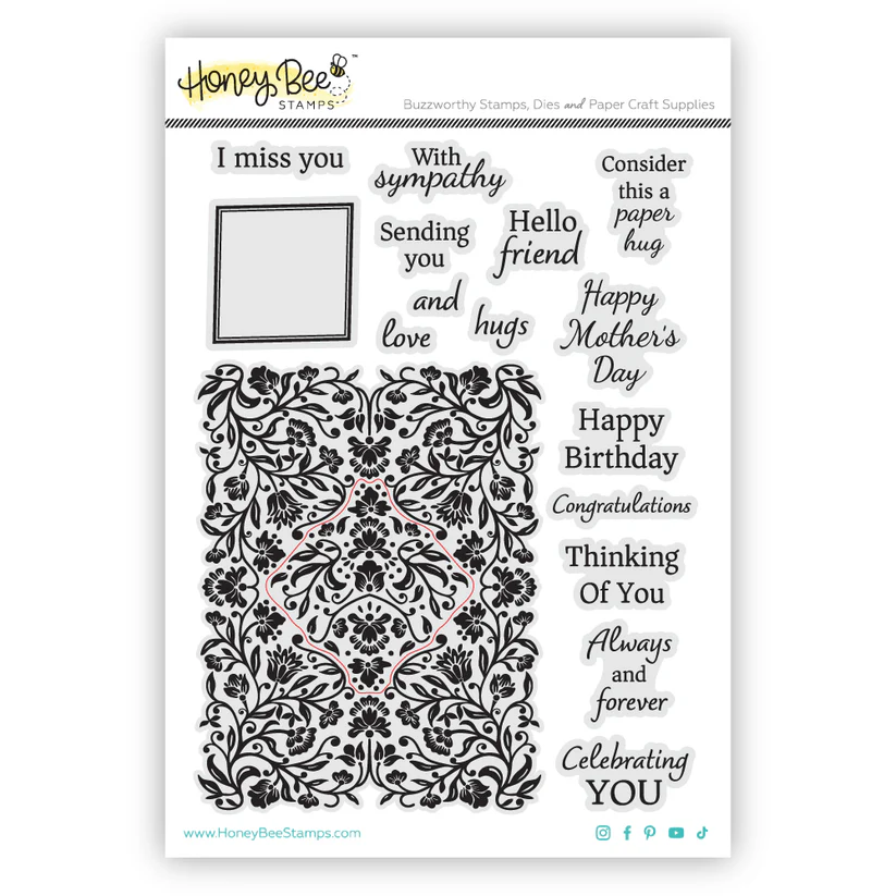 Honey Bee - Always and Forever - 6x8 Rubber Cling Stamp