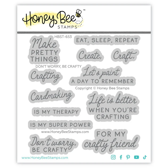 Honey Bee - Don't Worry, Be Crafty 4x4 Stamp Set