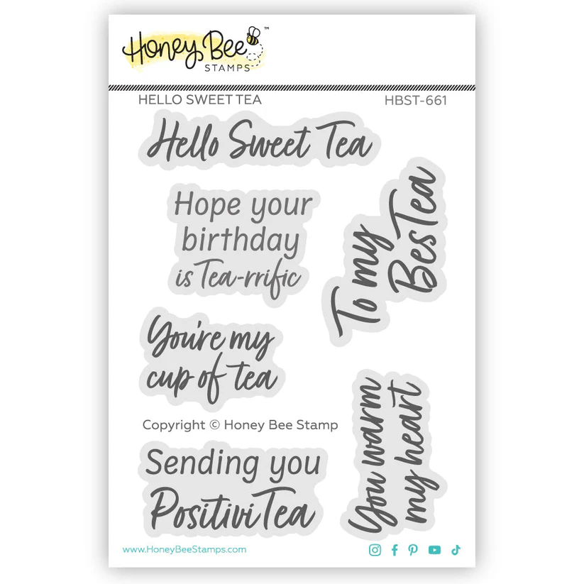 *NEW* - Honey Bee - Hello Sweet Tea - 3"x 4" Stamp Set