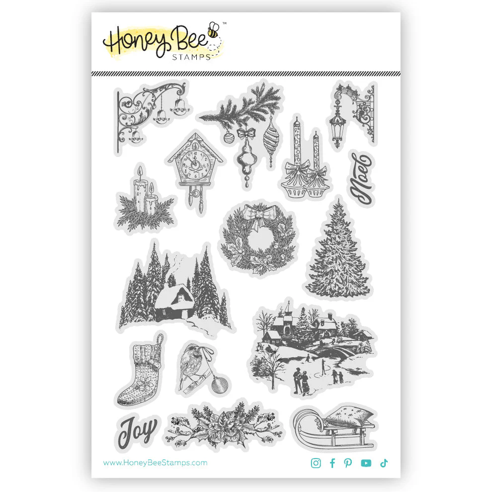 **NEW* - Honey Bee - Gallery Wall: Holiday - 5"x7" Rubber Cling Stamp Set