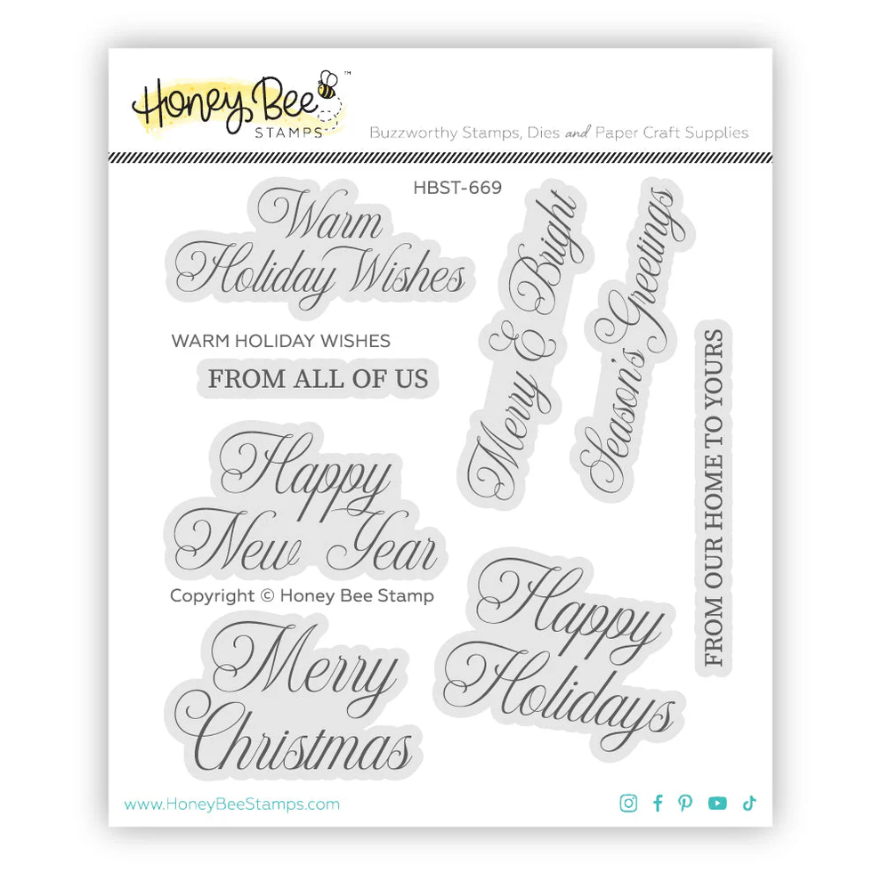 *NEW* - Honey Bee - Warm Holiday Wishes - 4"x 4" Stamp Set