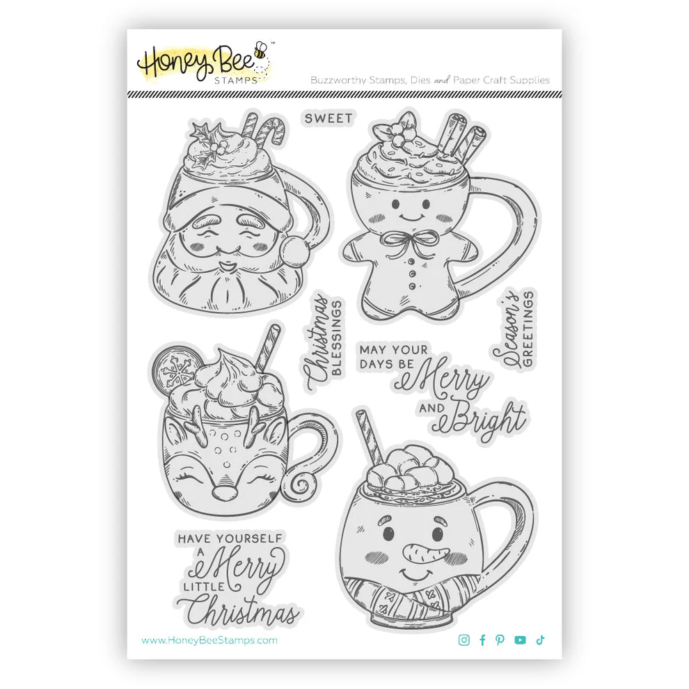 *NEW* - Honey Bee - Sweet Season Mugs - 6"x 8" Rubber Cling Stamp Set