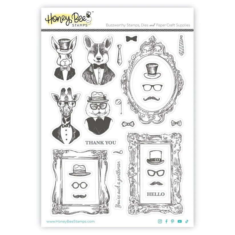 **NEW* - Honey Bee - Dapper Decor - 6x8 Rubber Cling Stamp Set