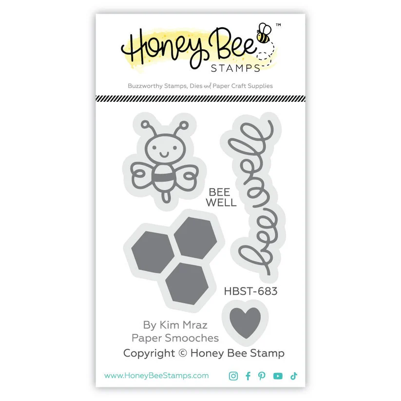 **NEW* - Honey Bee - Bee Well - 2x3 Photopolymer Stamp Set by Paper Smooches