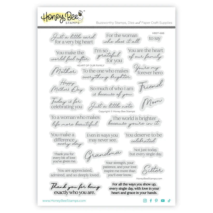 **NEW* - Honey Bee - Heart Of Our Family - 6x8 Photopolymer Stamp Set