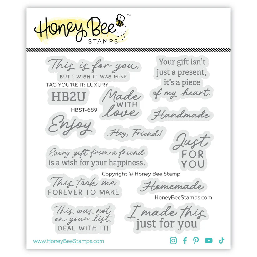 **NEW* - Honey Bee - Tag You're It: Luxury - 4x4 Photopolymer Stamp Set