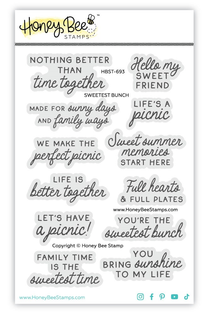 **NEW* - Honey Bee - Sweetest Bunch - 4x6 Photopolymer Stamp Set