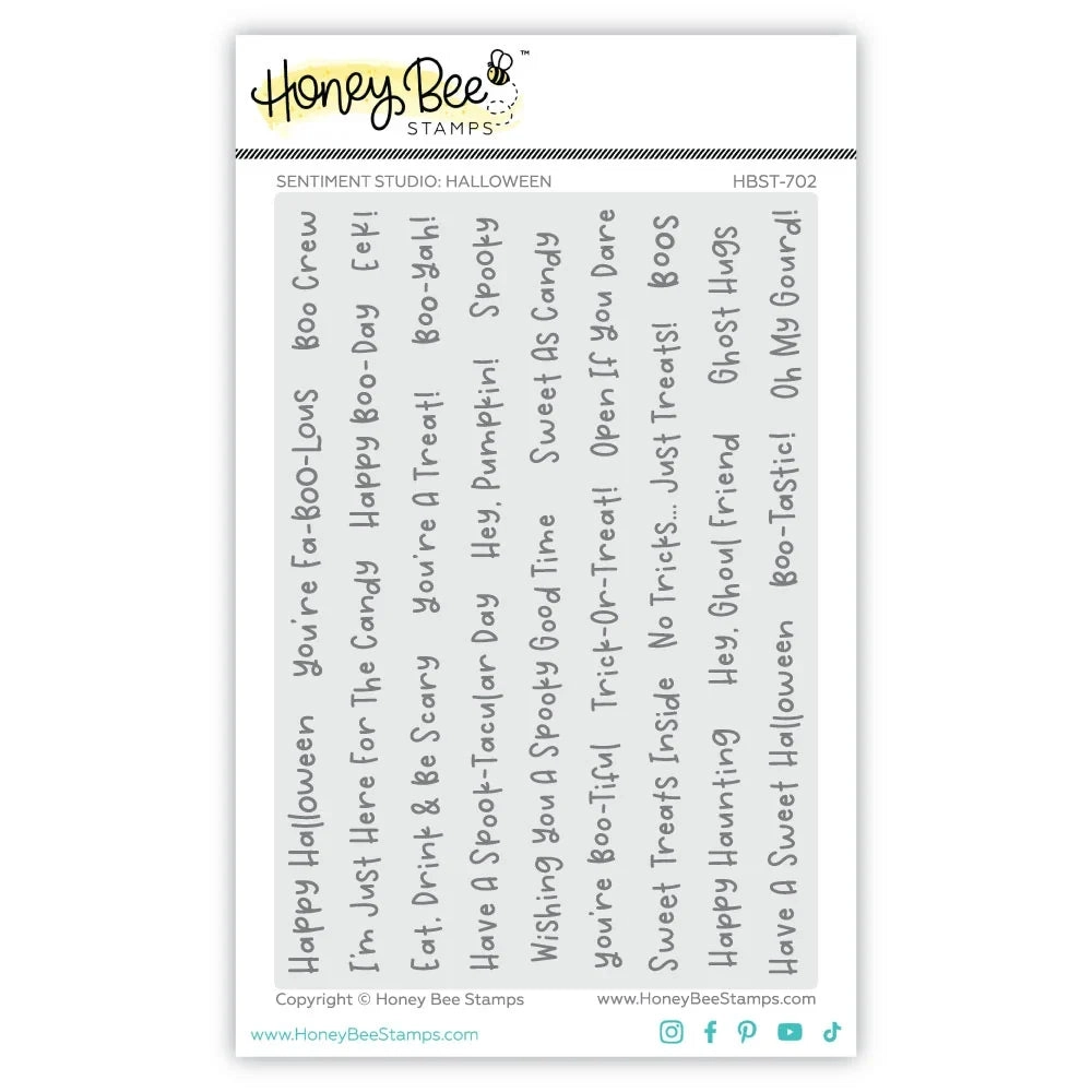 **NEW* - Honey Bee - Sentiment Studio - Halloween - 4x6 Photopolymer Stamp Set