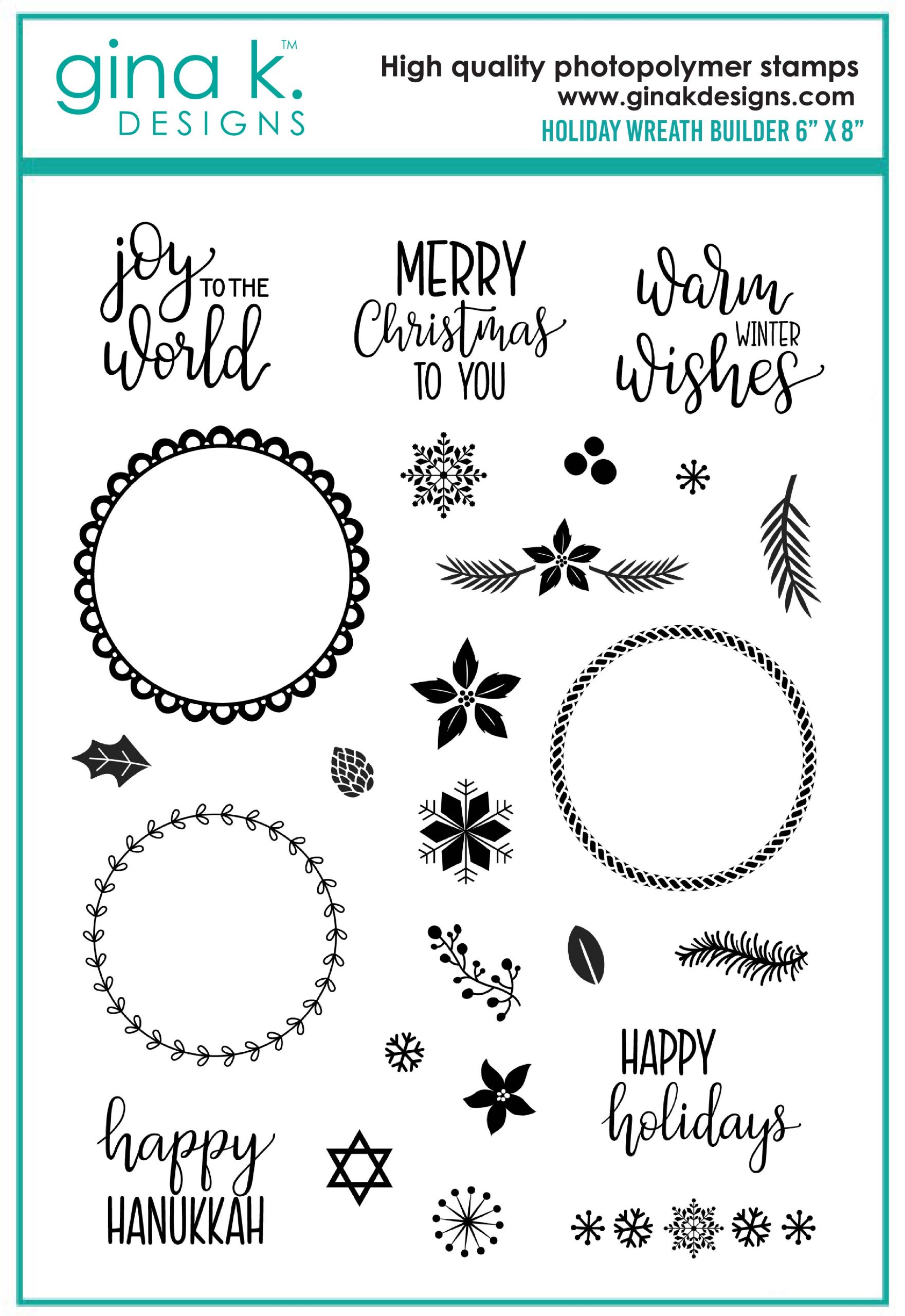Gina K Designs - Holiday Wreath Builder - STAMPS