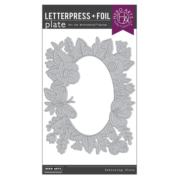 Spellbinders - Hero Arts Floral Frame BetterPress & Foil Plate from the Lovely LetterPress Collection