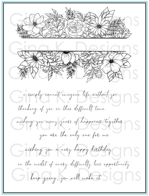 Gina K Designs - Whimsical Wildflower FRAME - STAMPS
